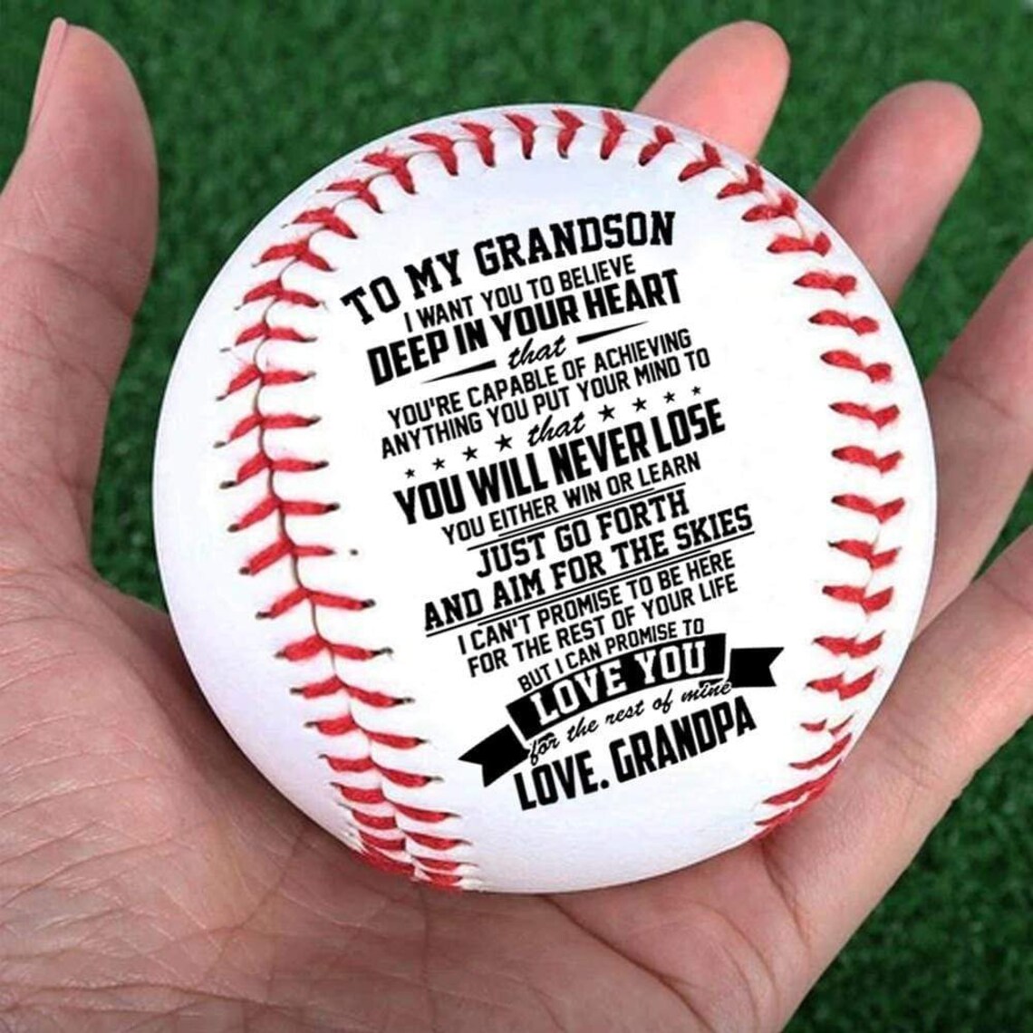 From GRANDPA To Grandson Baseball Gift With Love Grandfather Etsy