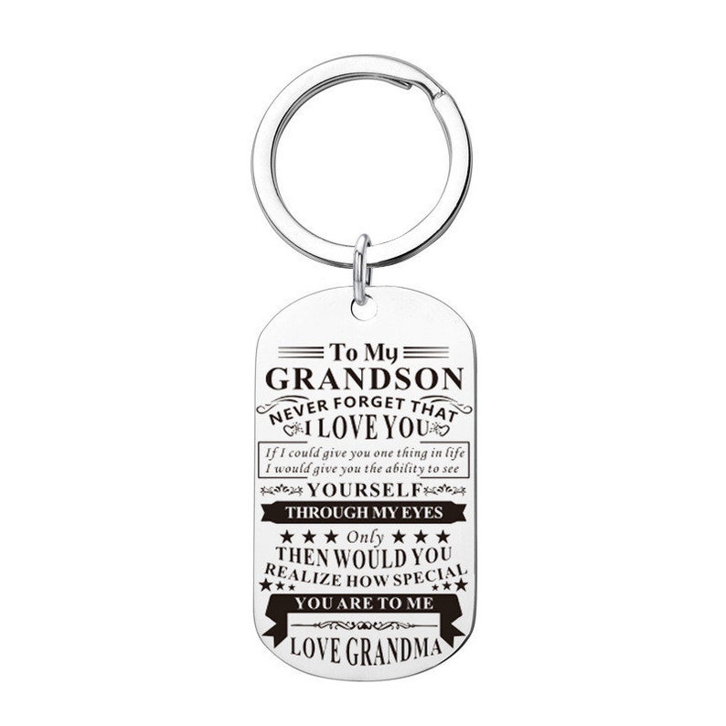 Grandma to Grandson Keyring Gift From Love Message From Etsy