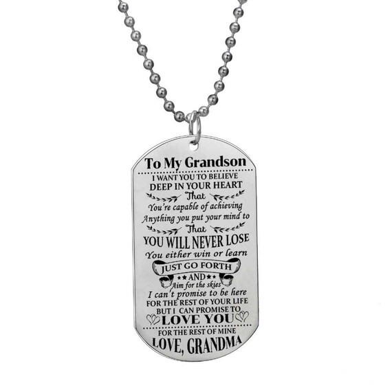 grandson dog tag necklace