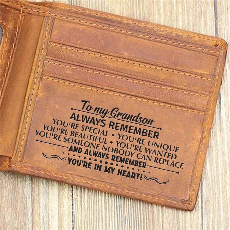 To My Grandson Wallet Graduation Gift From Grandma Grandpa Etsy
