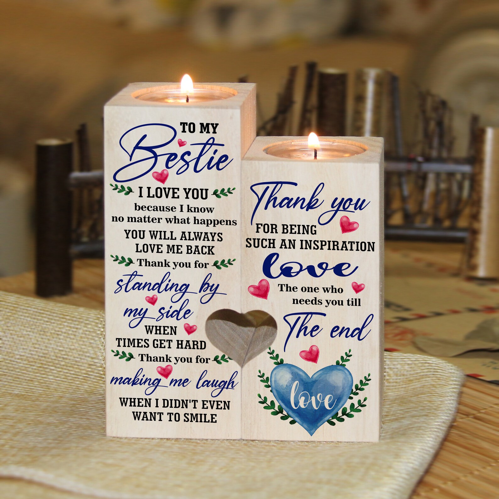 Best Friend for Bestie Pair Candle Holder Gift for Friendship Etsy