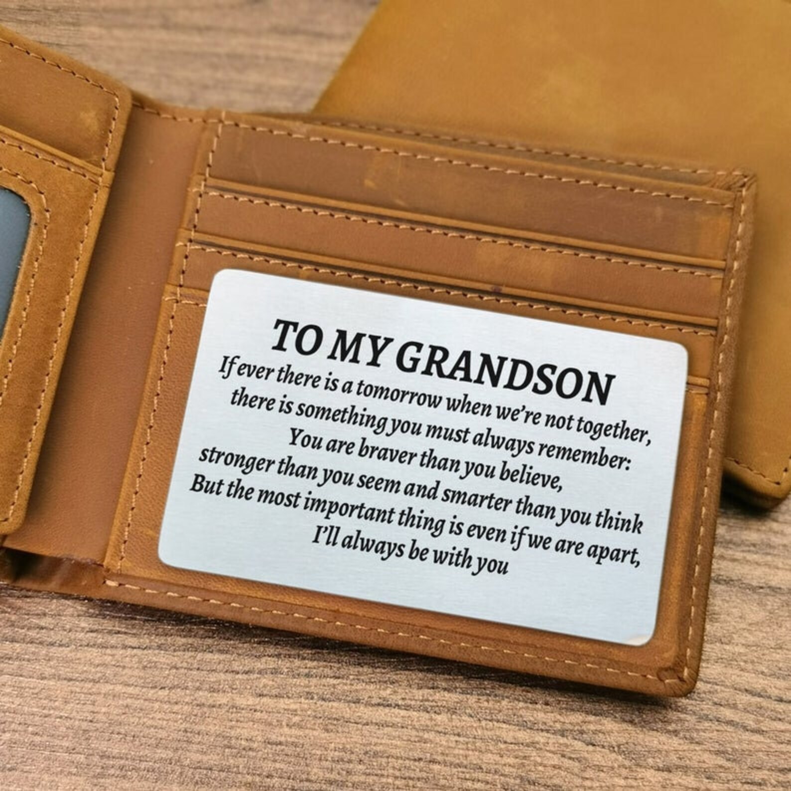 To My Grandson Wallet With Insert Card Gift From Grandma Etsy