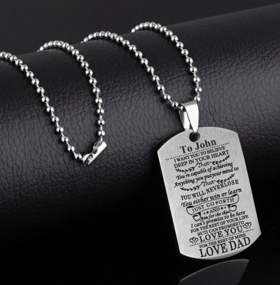 Personalized Son Dog Tag From Dad 