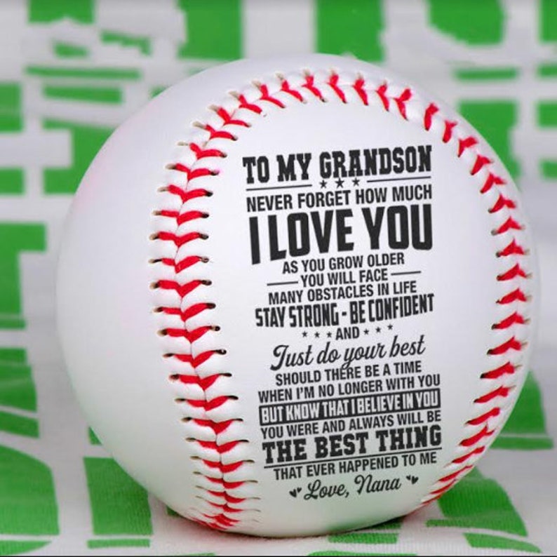 To Grandson Baseball Gift From NANA With Love Message From