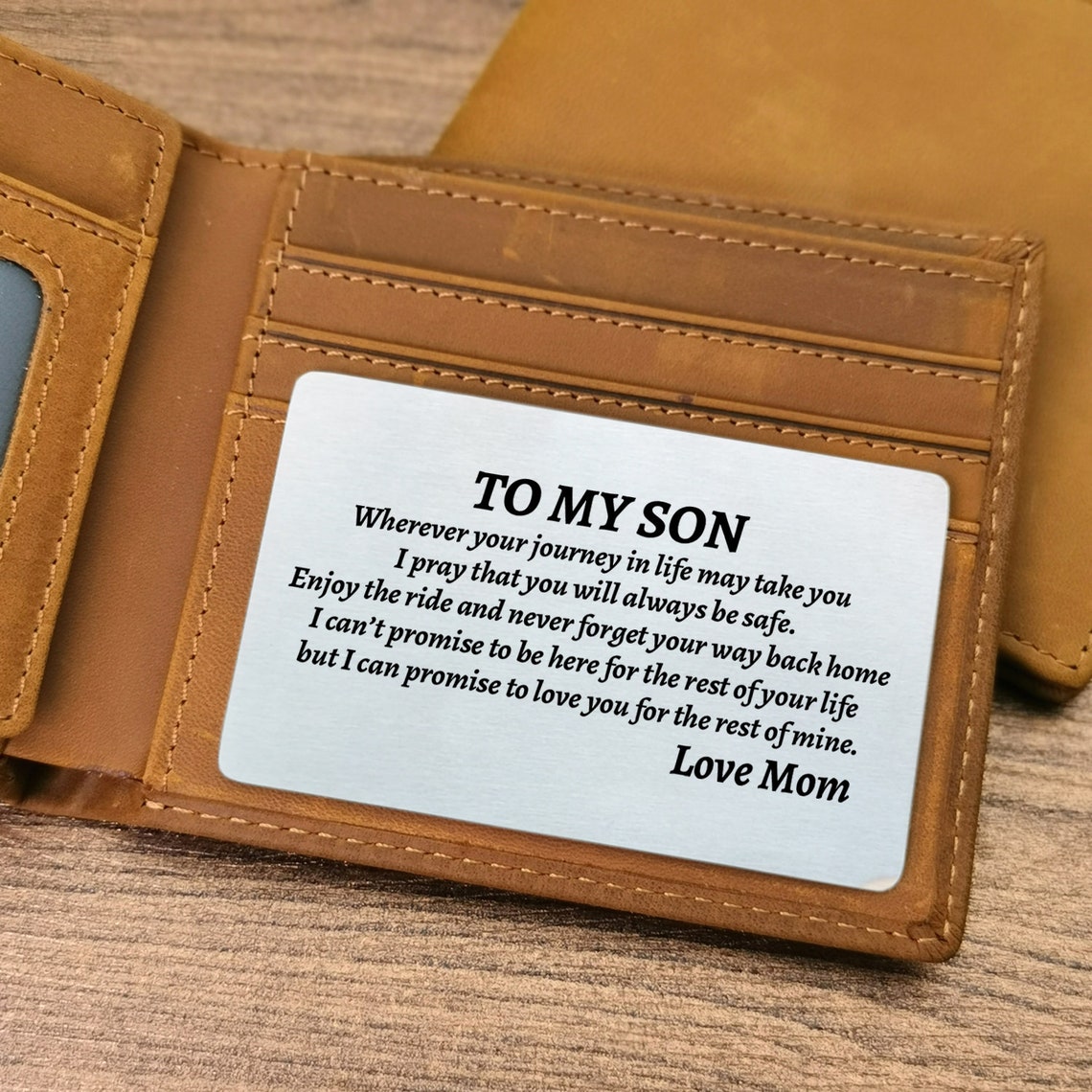 From MOM To Son Wallet Insert Card Gift I Love You For 2021 Etsy