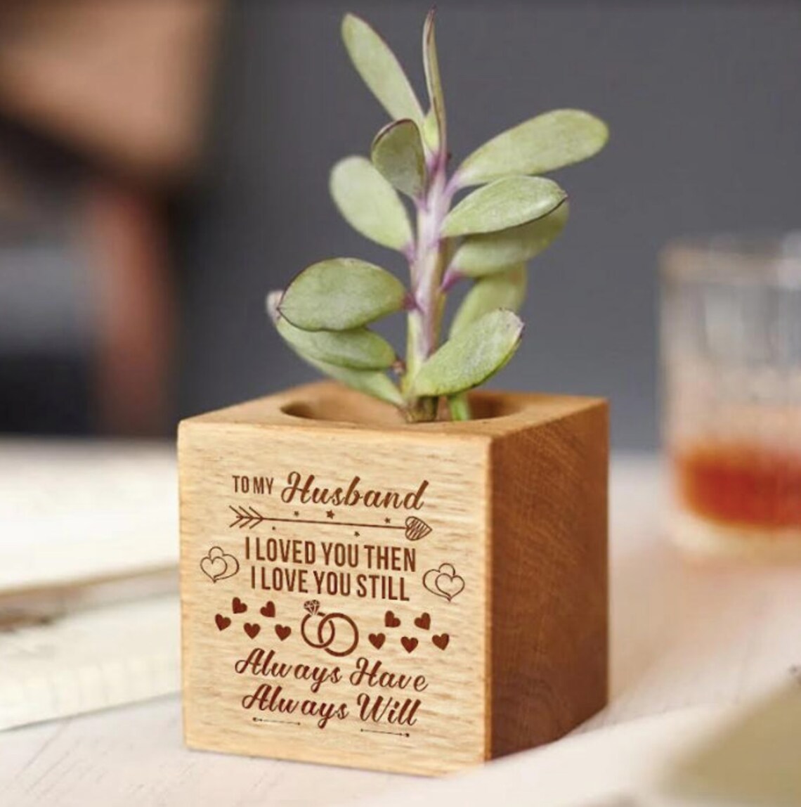 To Husband From Wife Micro Plants Pot Gift With Love Message Etsy