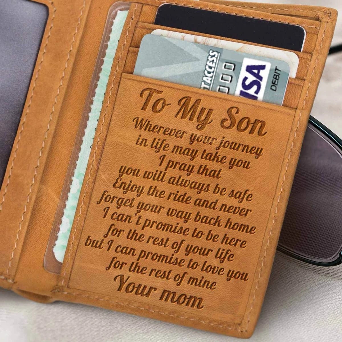 From MOM To Son Wallet Gift Love Mom To Son Wallet For Son Etsy