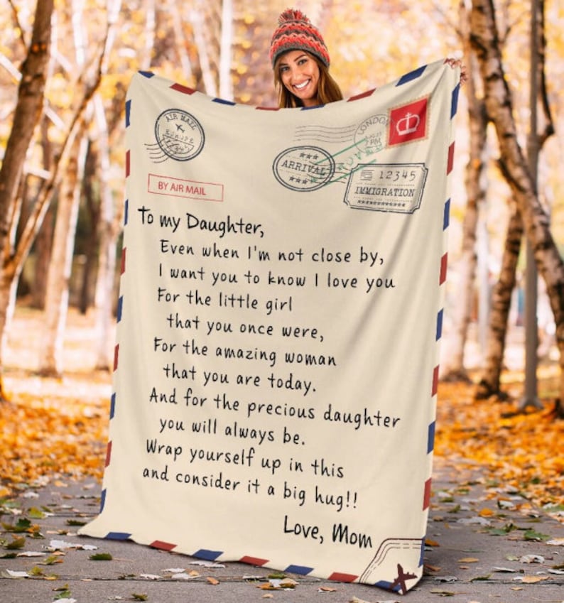 MOM To Daughter Throw Blanket Quilt Warm Gift Message For Etsy