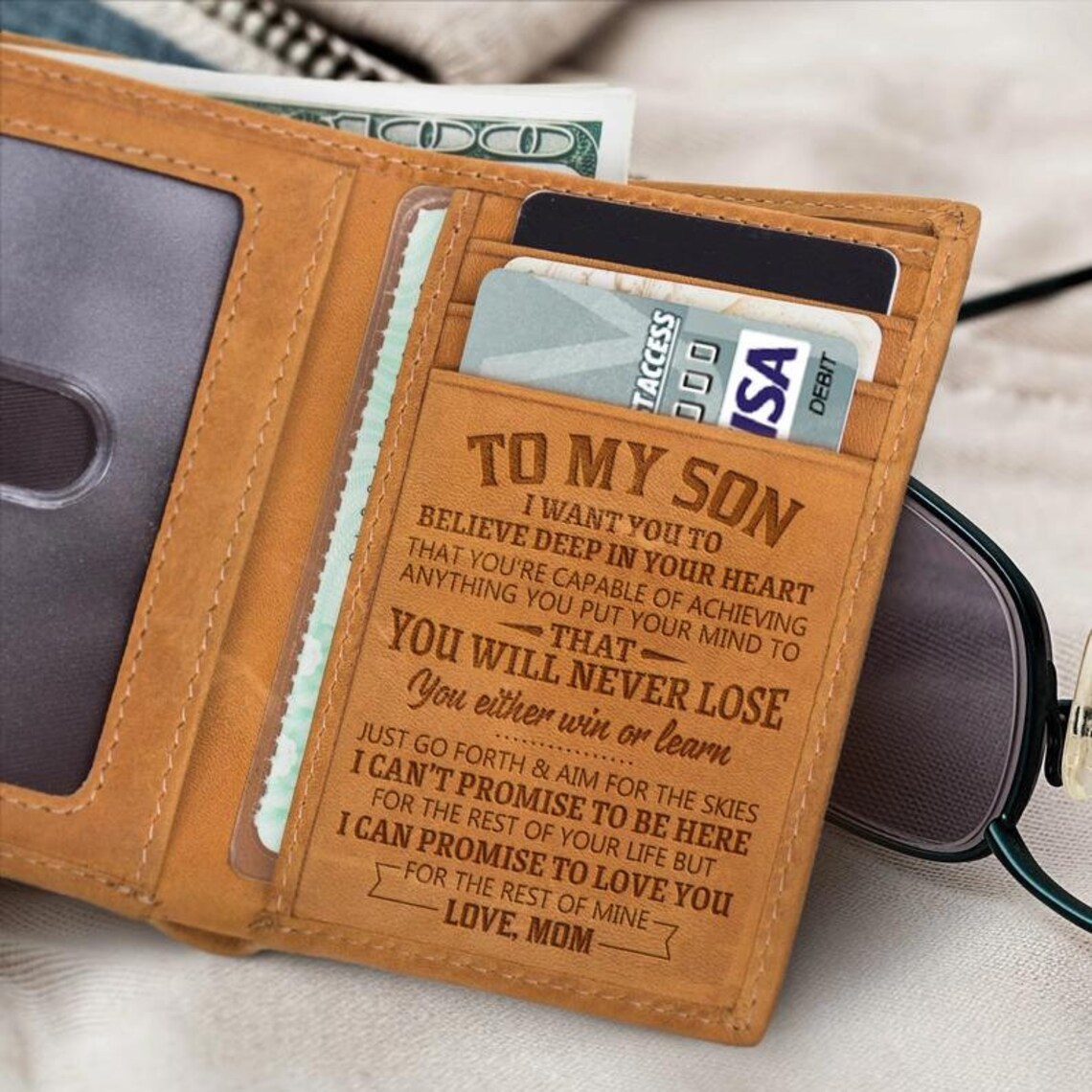 MOM To My Son Wallet Gift Love Mom To Son Wallet For Birthday Etsy