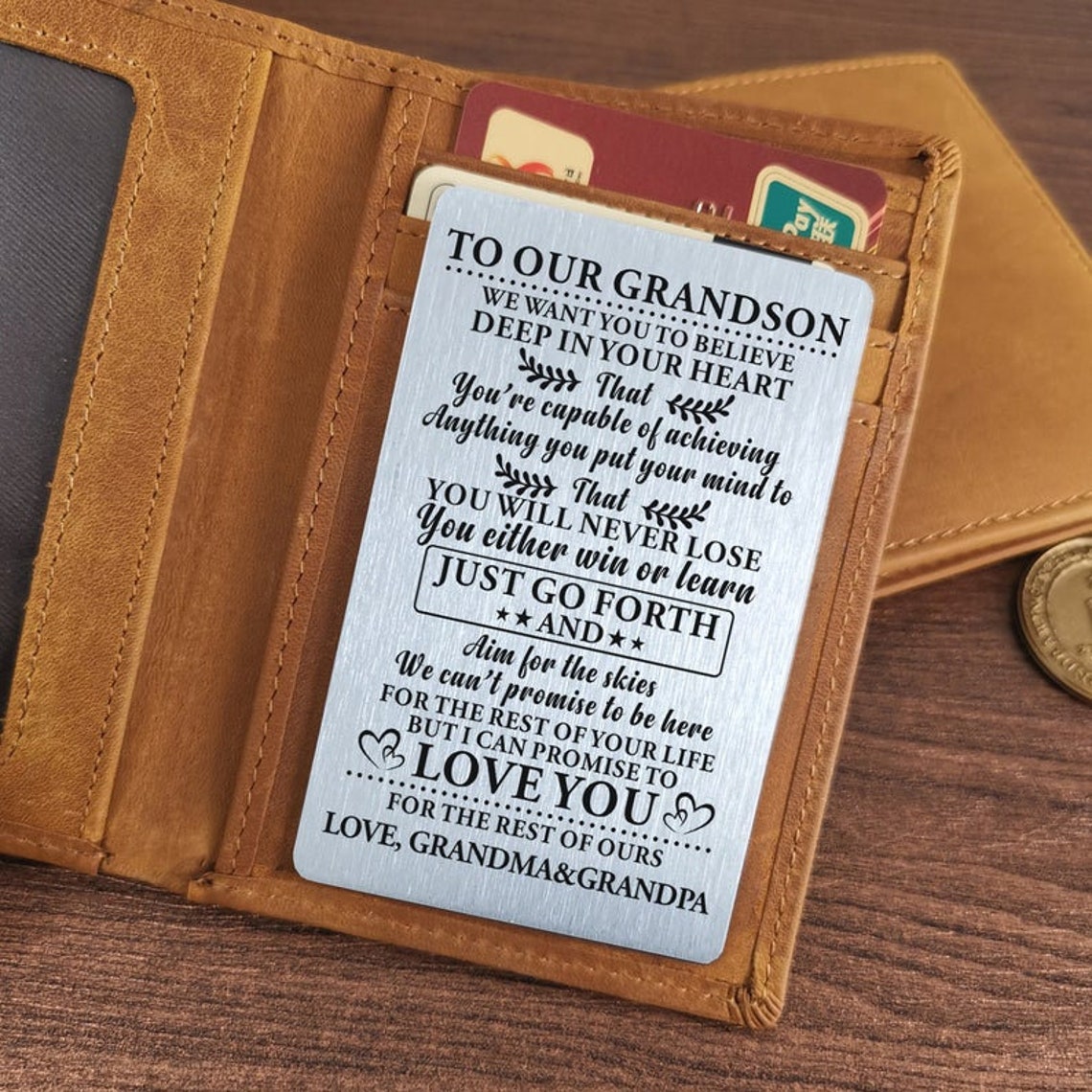To OUR Grandson Wallet Graduation Gift From Grandma Grandpa Etsy