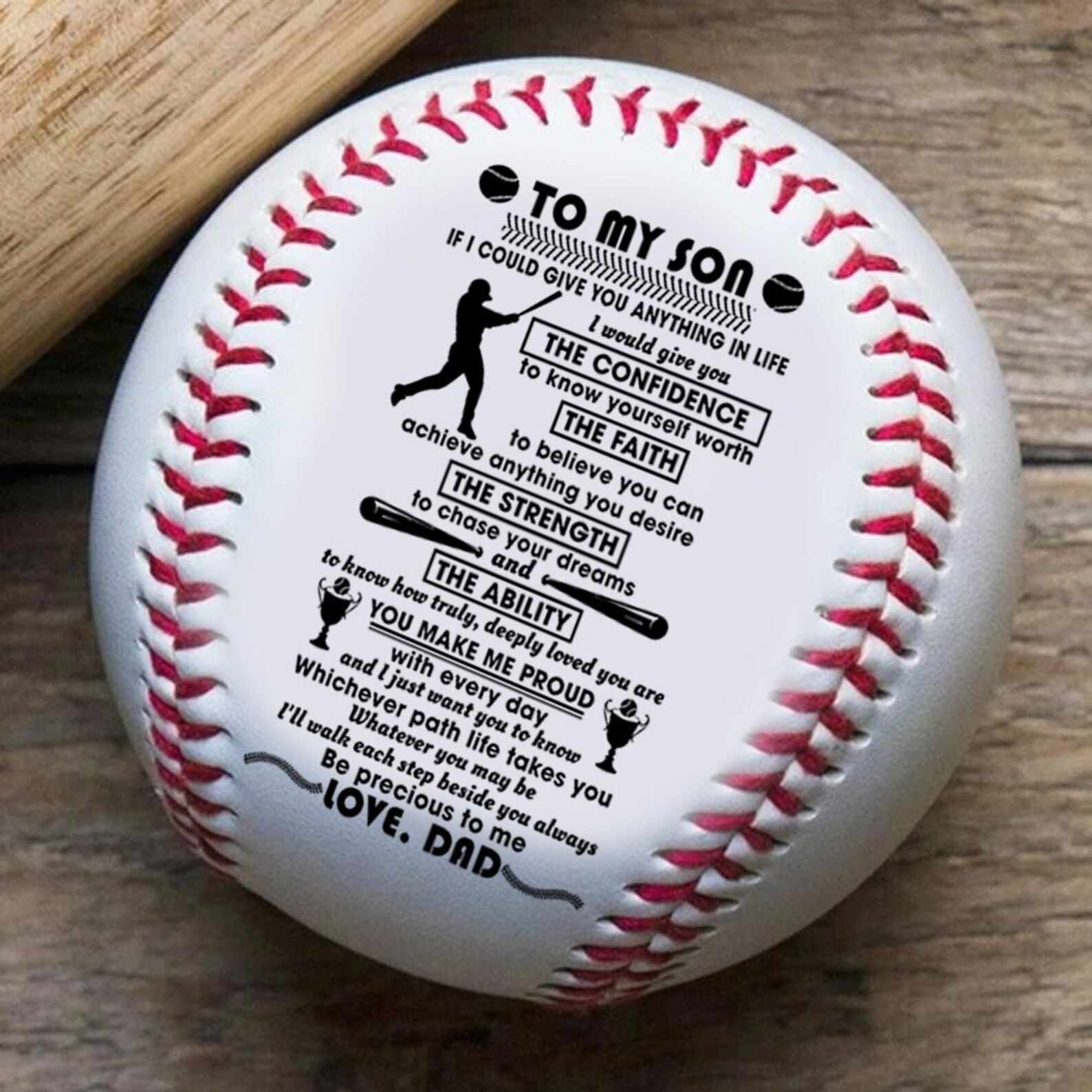 Baseball Gift To Son From Dad With Love Message From Father To Etsy