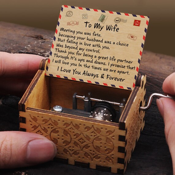 Customizable Husband to My WIFE Music Box for Wife Birthday