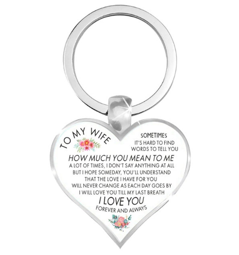 From Husband To My Wife Keyring Gift I Always Love You Keychain For Valentine Birthday Xmas Wedding Graduation Anniversary Christmas Gifts Keychains Lanyards Accessories Valresa Com