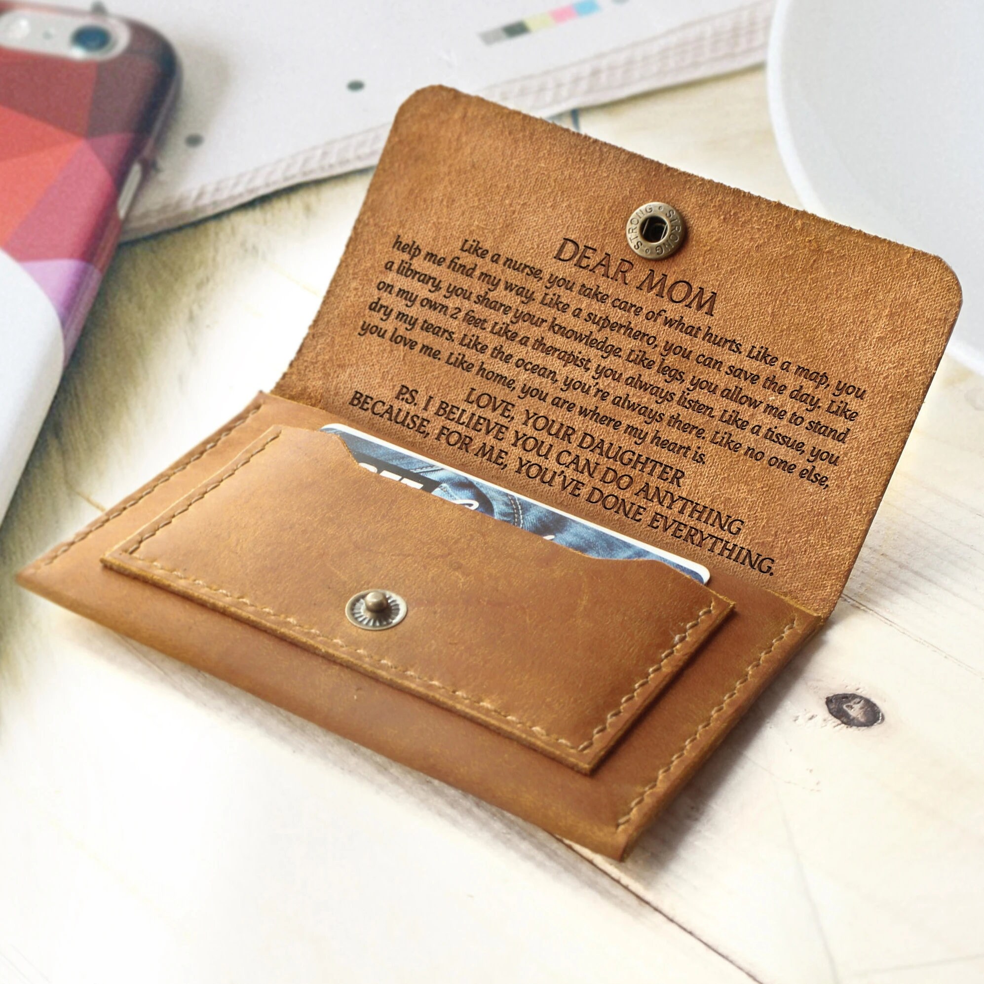 From Daughter To MOM Wallet Gift Leather Wallet For Mom 2021 Etsy