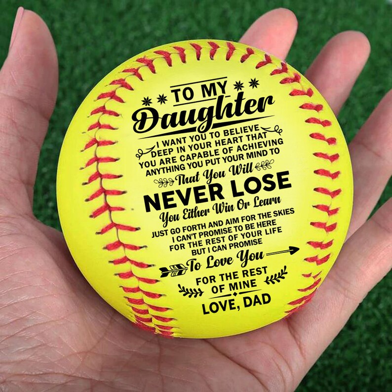 DAD to Daughter Softball Gift Love Message From Father Etsy UK