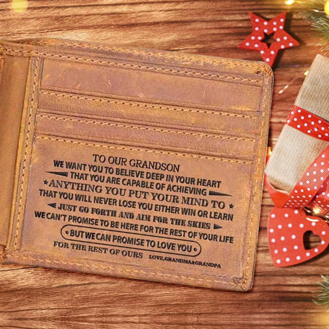To OUR Grandson Wallet Graduation Gift From Grandma Grandpa Etsy
