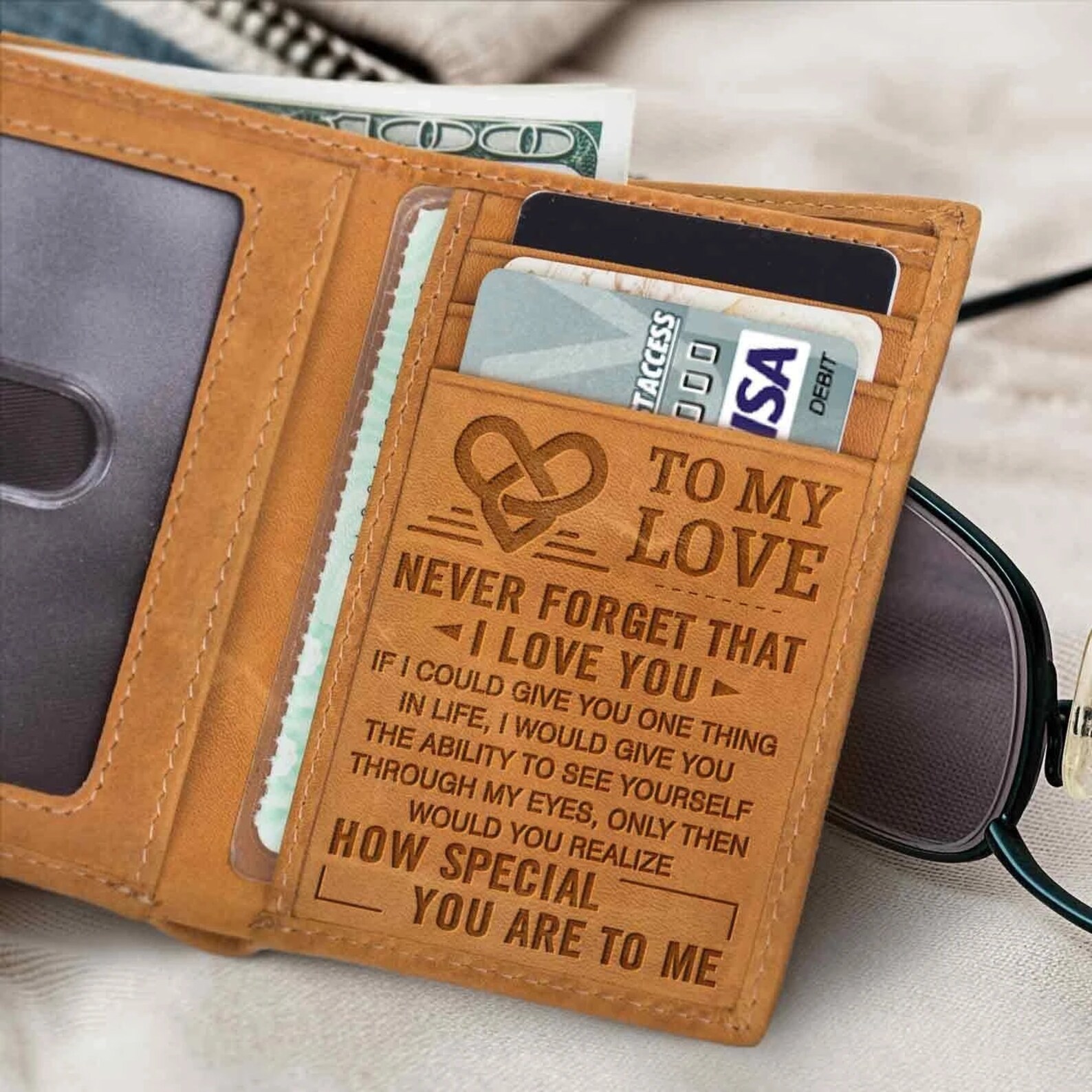 To My Boyfriend Wallet Gift I Love You Leather Wallet From Etsy