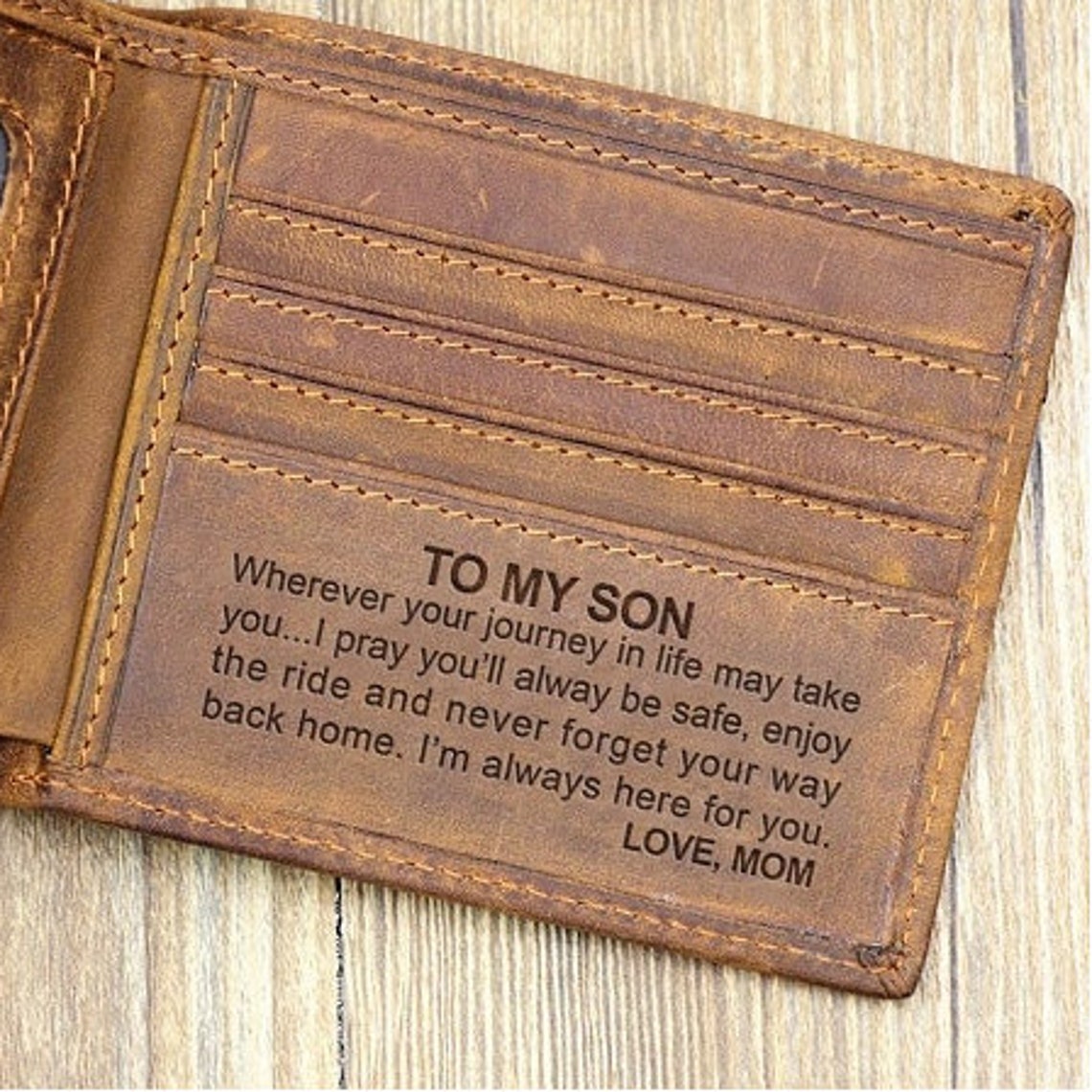 Wallet Gift From Mom To Son Leather Men Wallet Gift I'm Etsy