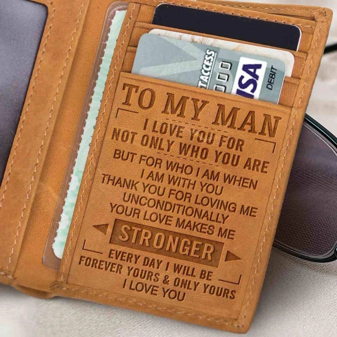 To My Man Boyfriend Wallet Gift From Girlfriend I Love You Etsy