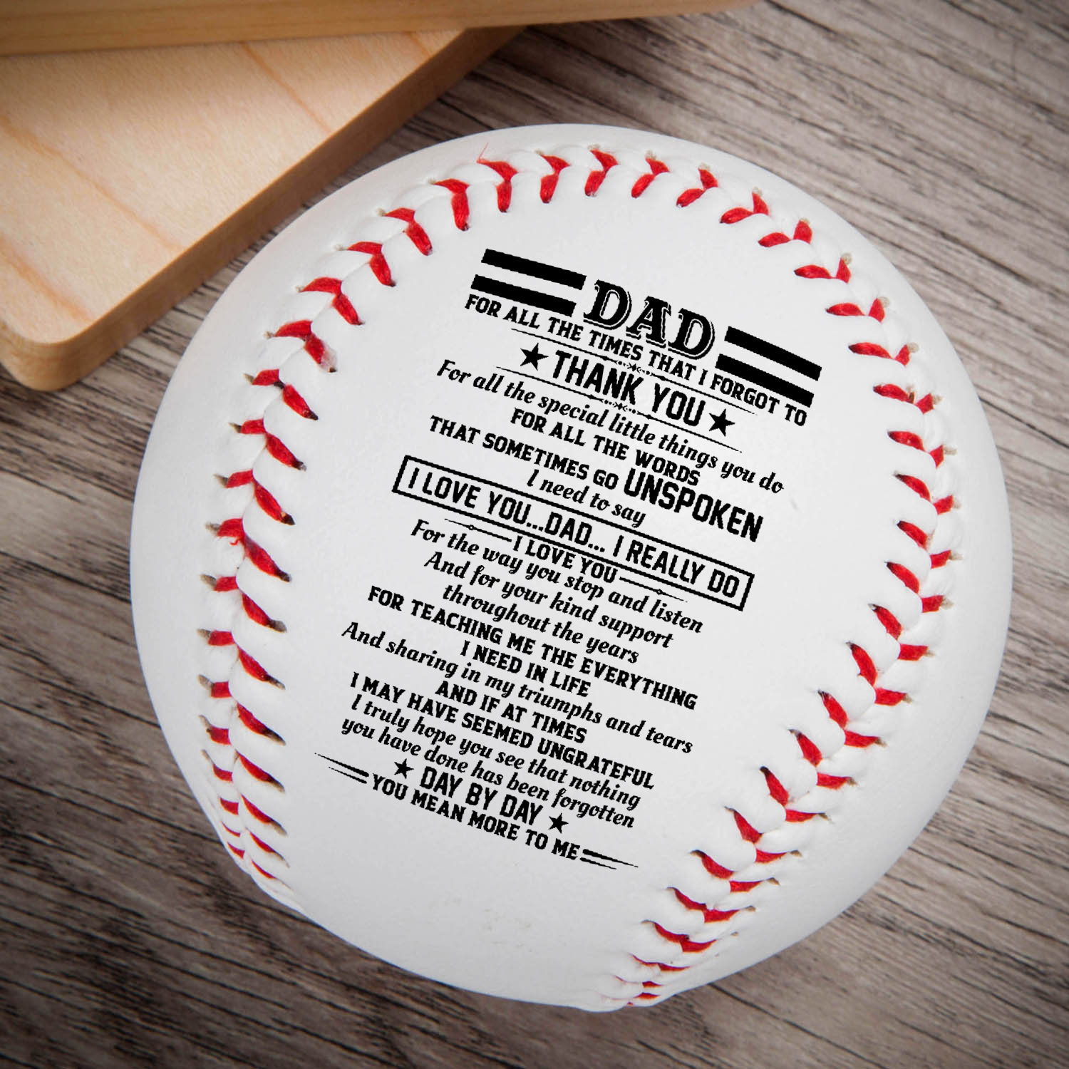 Father's Day Christmas Gift To Dad Baseball From Son Daughter To Dad