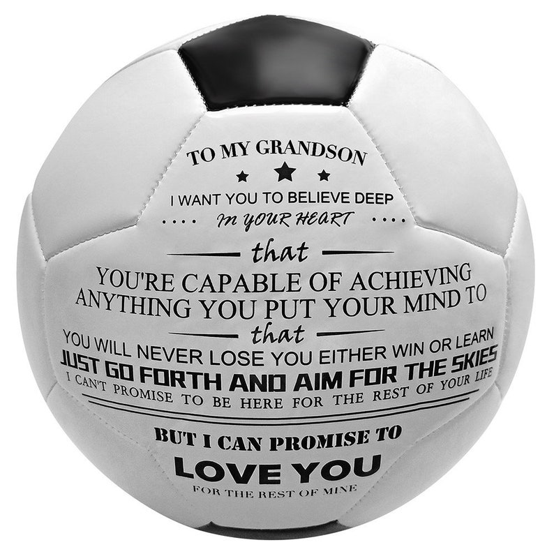 Grandson Soccer Ball Gift From Grandpa Grandma to Grandson for Etsy
