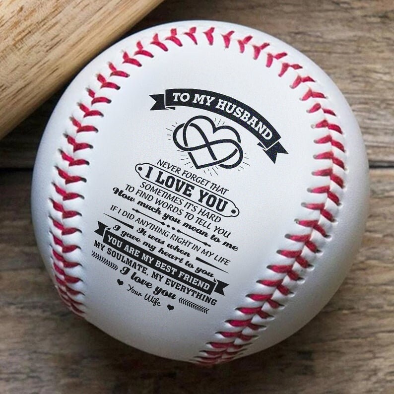 From Wife To My Husband Baseball Gift With Love Message To Husband Baseball Ball