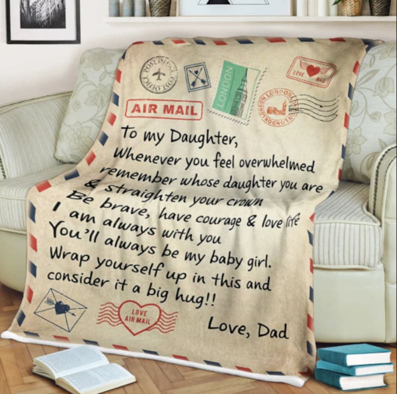 From DAD to Daughter Throw Blanket Gift Daughter Blanket for Etsy