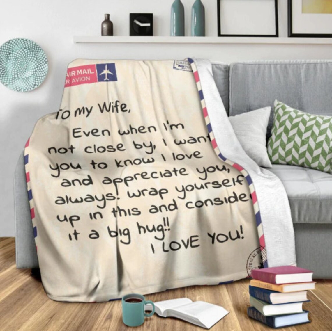 Husband to Wife Gift Throw Blanket Quilt Warm Gift Love Etsy