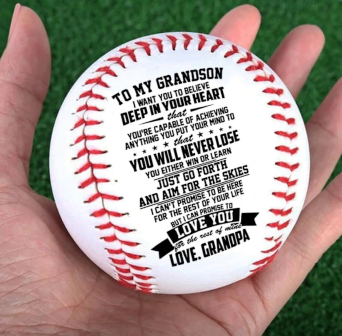 To Grandson Baseball Ball Gift From Grandpa Baseball For Etsy