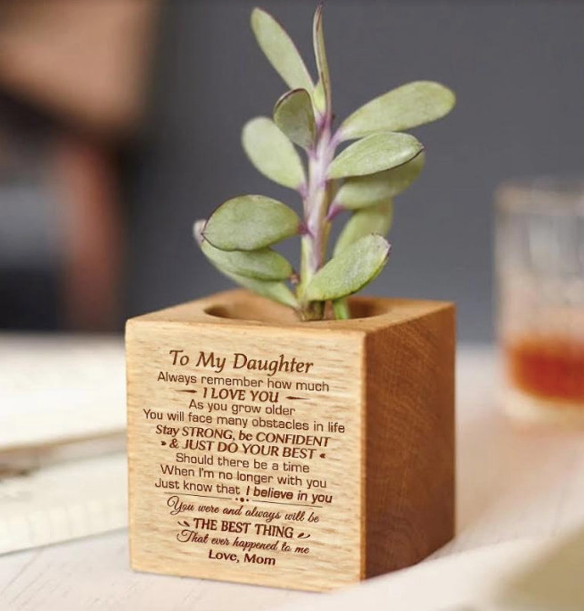To Daughter Plants Pot Gift From Mom With Love Message From Etsy