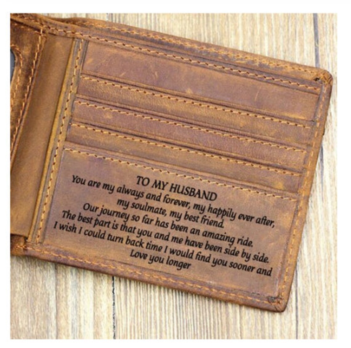 To My Husband Wallet Gift From Wife I Love You Leather Wallet Etsy