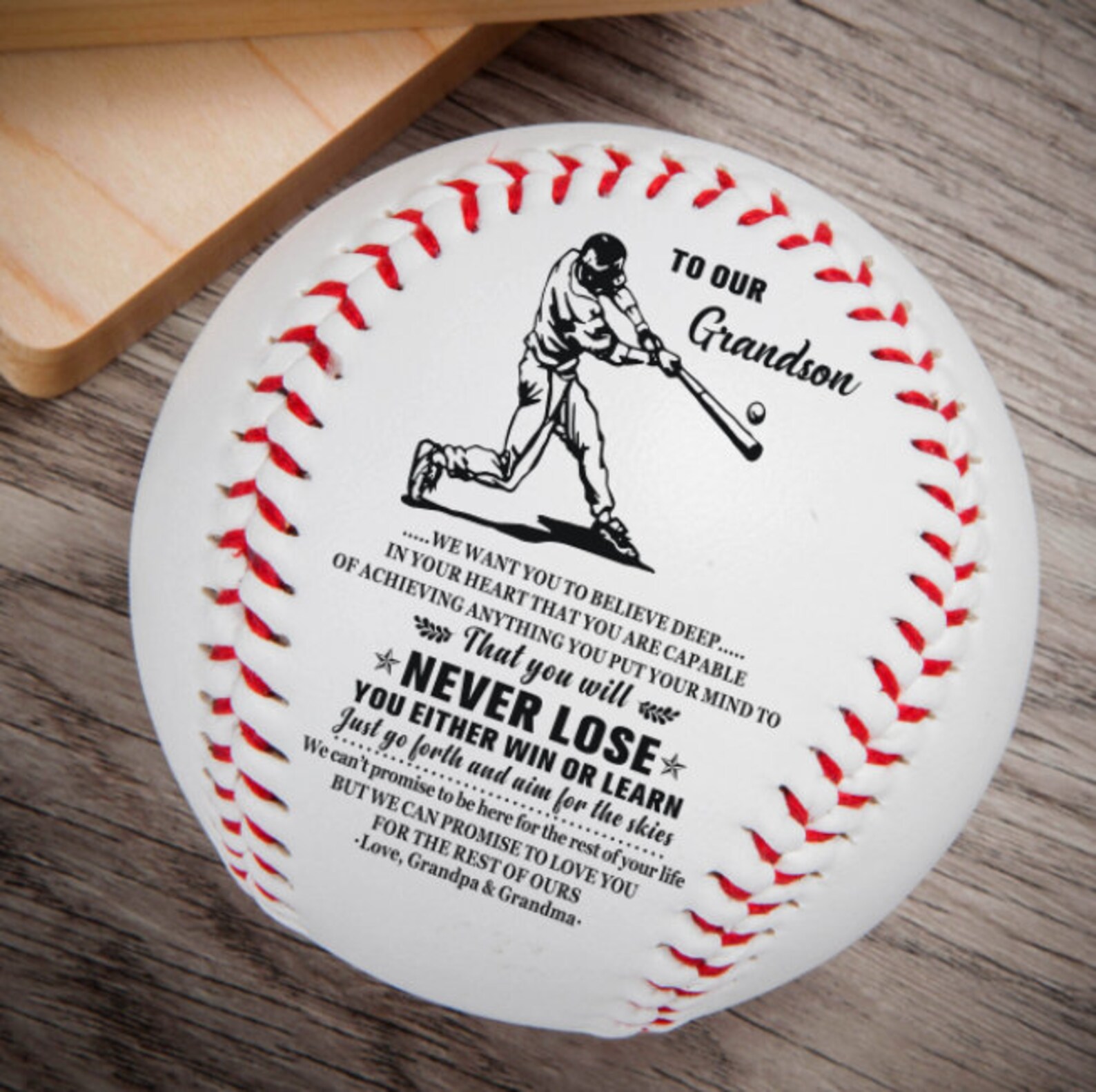 To Our Grandson Baseball Ball Gift From Grandma Grandpa Etsy