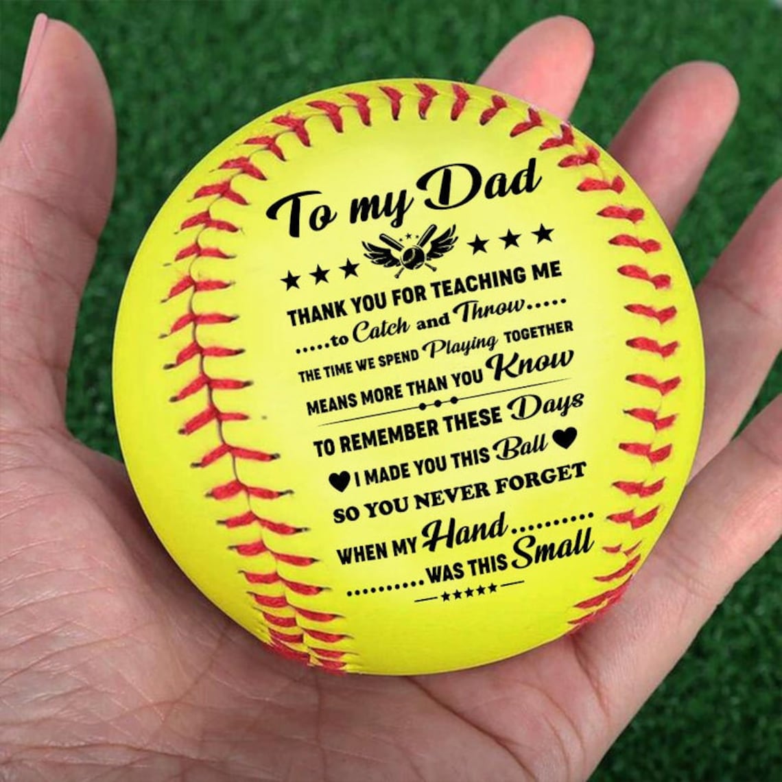 To DAD Softball Ball Gift I Love You From Son Daughter Etsy