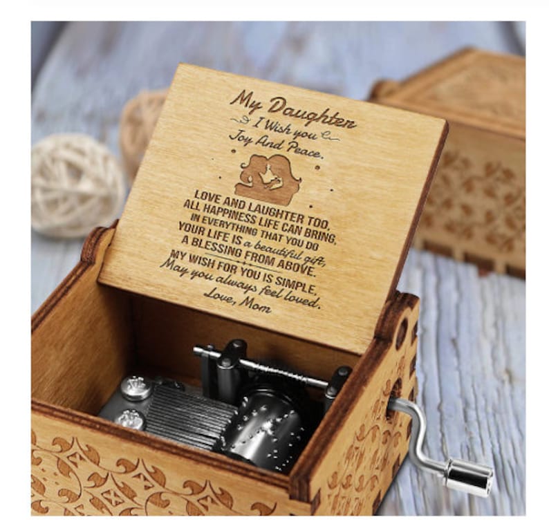 MOM for Daughter Music Box Gift I Wish You Joy and Peace Love Etsy