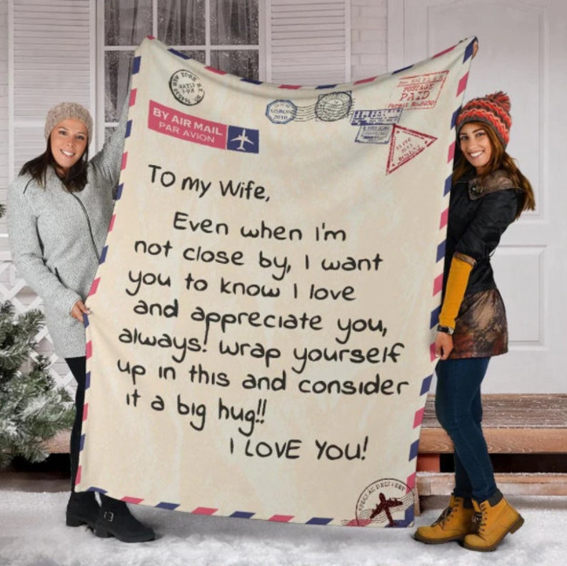 Husband to Wife Gift Throw Blanket Quilt Warm Gift Love Etsy