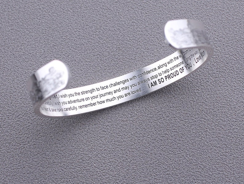 Daughter Cuff Bangle Bracelet Jewelry Gift I Am So Proud Of You Xmas Birthday Wedding High School College Graduation Christmas Gifts Cuff Bracelets Bracelets Springart Fr