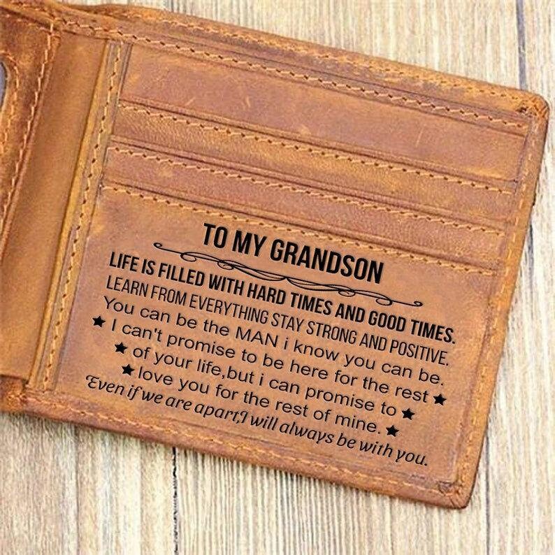 To My Grandson Wallet Graduation Gift From Grandma Grandpa Etsy