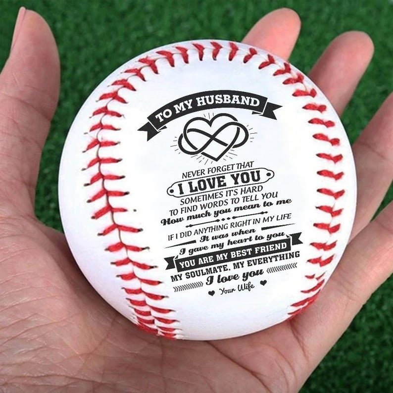 From Wife To My Husband Baseball Gift With Love Message To Husband Baseball Ball