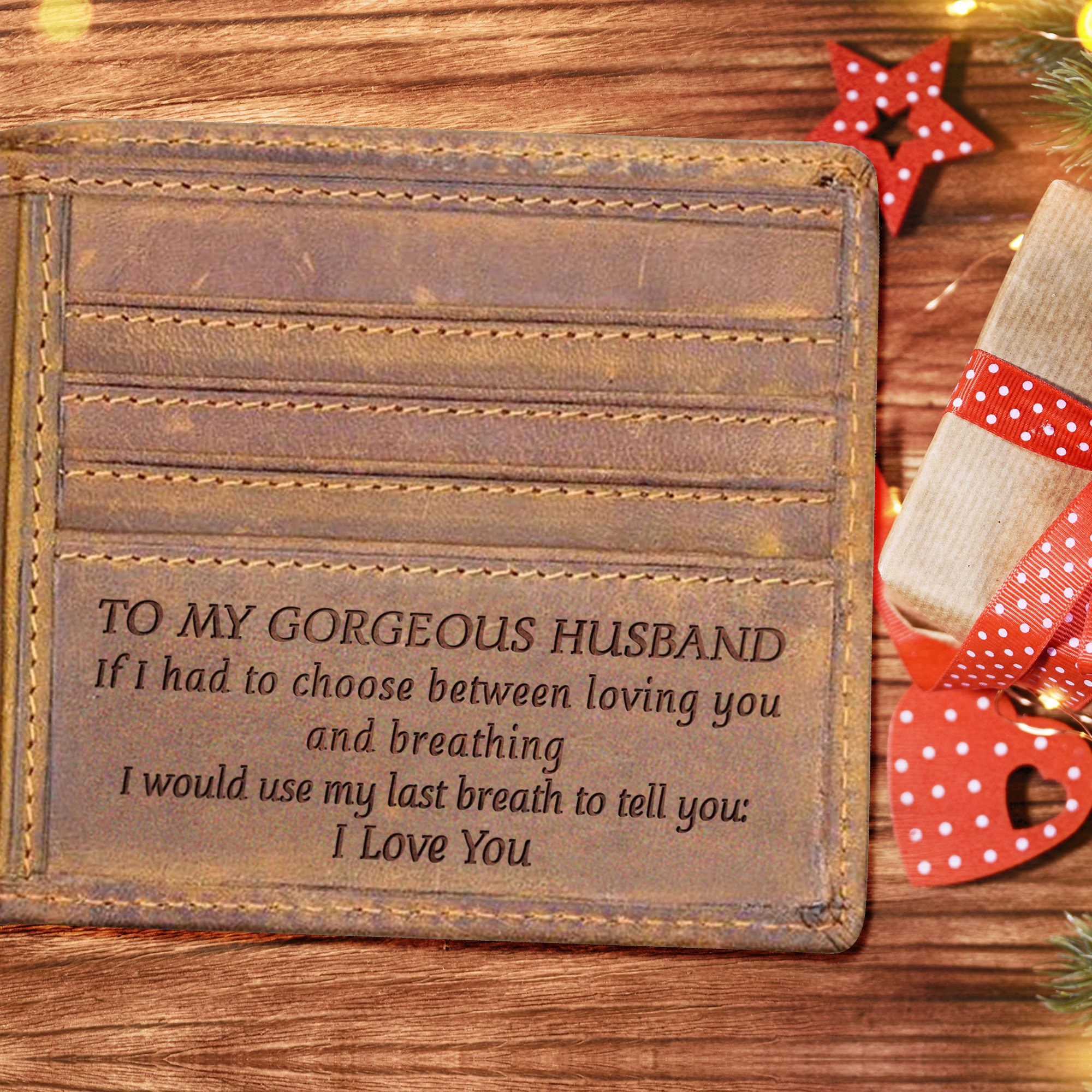 From Wife To My Husband Wallet Gift I Love You Leather Men Etsy