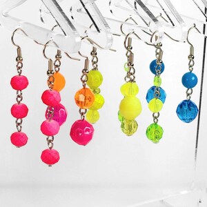 Fluorescent & Neon Dangle Earrings | Fun Earrings | Handmade Earrings