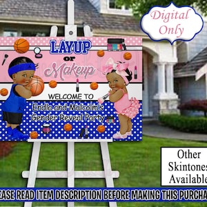 Layup or Makeup Gender Reveal Welcome Sign-Layup or Makeup Sign-Welcome Sign-Layup or Makeup Chip Bag-Beauty or Beats Chip Bag