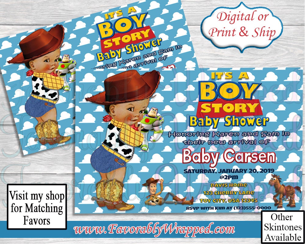 Its A Boy Story Invitation Toy Story Baby Shower Etsy