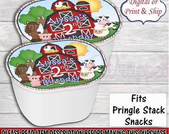 Barnyard Pringle Stack Label-Farm Pringle Stack Label-Farm Birthday-Farm Party-Pringle Label-Animal Pringle Label-Pringle Stack Label