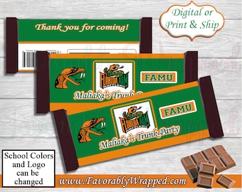 Trunk Party Candy Bar Wrappers-Graduation Party Chocolate Wrapper-School Party-Back To School Candy Bar-Back To School-Trunk Party