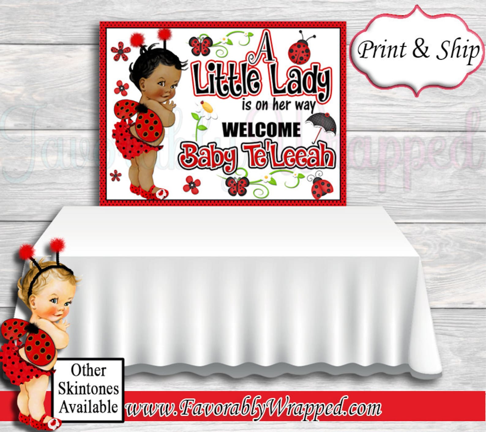 LadyBug Table Backdrop-Lady Bug Baby Shower | Etsy