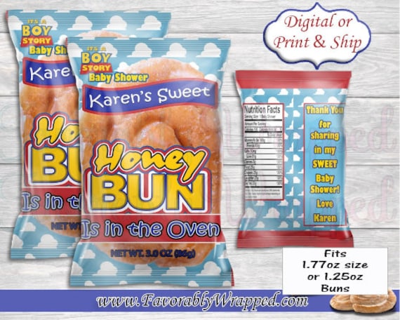 It's A Boy Baby Shower Honey Bun Wrapper-Toy Story Story Honey Bun-Toy Story Baby Shower-Baby Shower Honey Bun-It's a Boy-Its a Girl