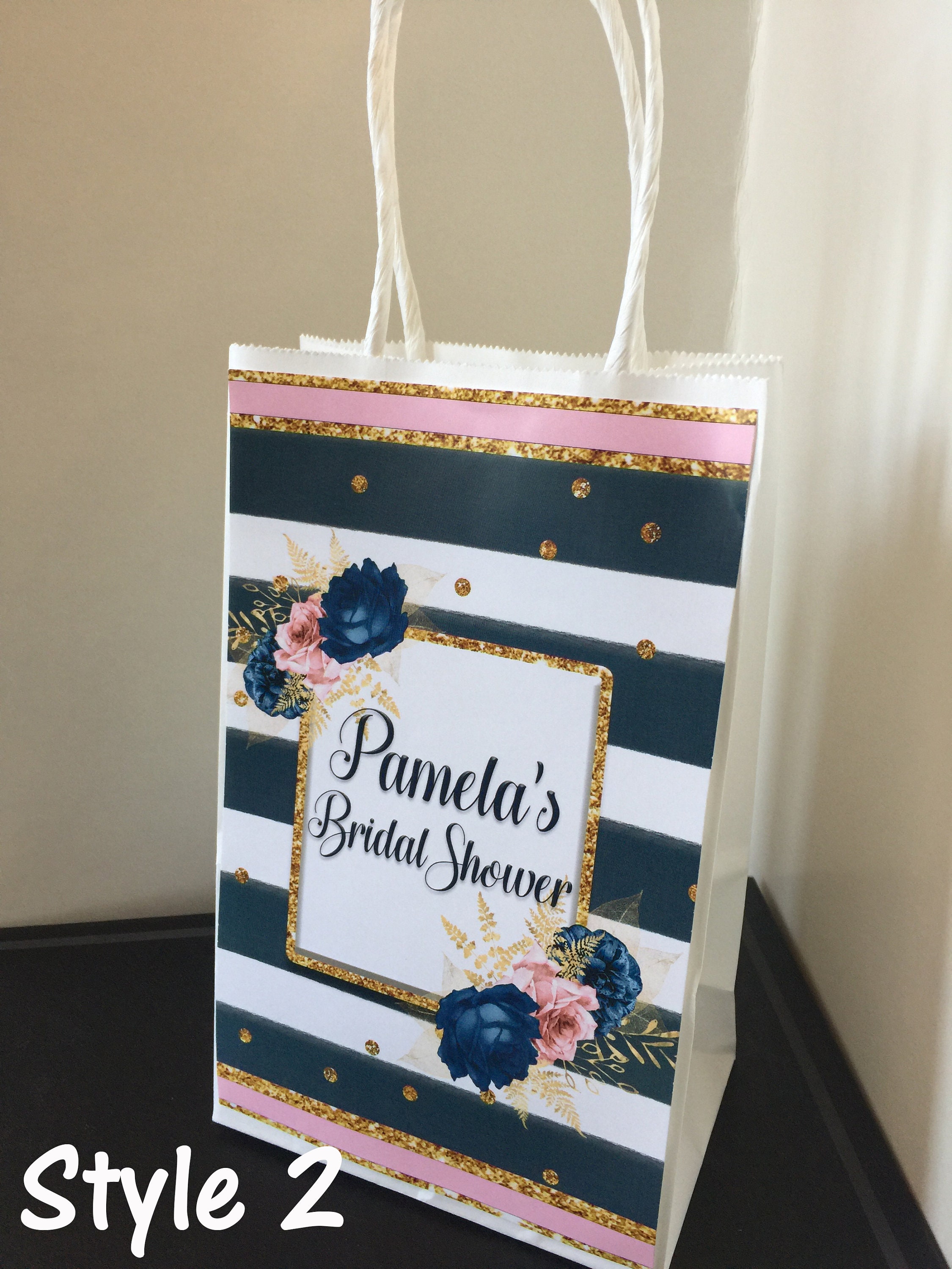 Navy Marsala Blush Gift BagsNavy and Blush Gift Bag Etsy