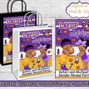 Layup or Makeup Gift Bag-Layup or Makeup Favor Bag-Layup or Makeup Treat Bag-Layup or Makeup Chip Bag-Beauty or Beats Chip Bag