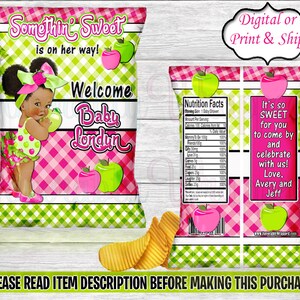 Something Sweet Gender Reveal Chip Bag-Apple Chip Bag-Apple Favor Bag-Cuties Chip Bag-Fruit Chip Bag-Fruit Favor Bag-Cuties
