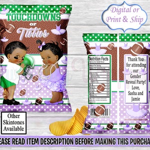 Touchdowns oder Tutus Chip Bag-Touchdowns oder Tutus Gender Reveal Party-Touchdowns oder Tutus Dekorationen-Touchdowns oder Lila Tutus